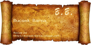 Bucsek Barna névjegykártya