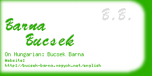 barna bucsek business card